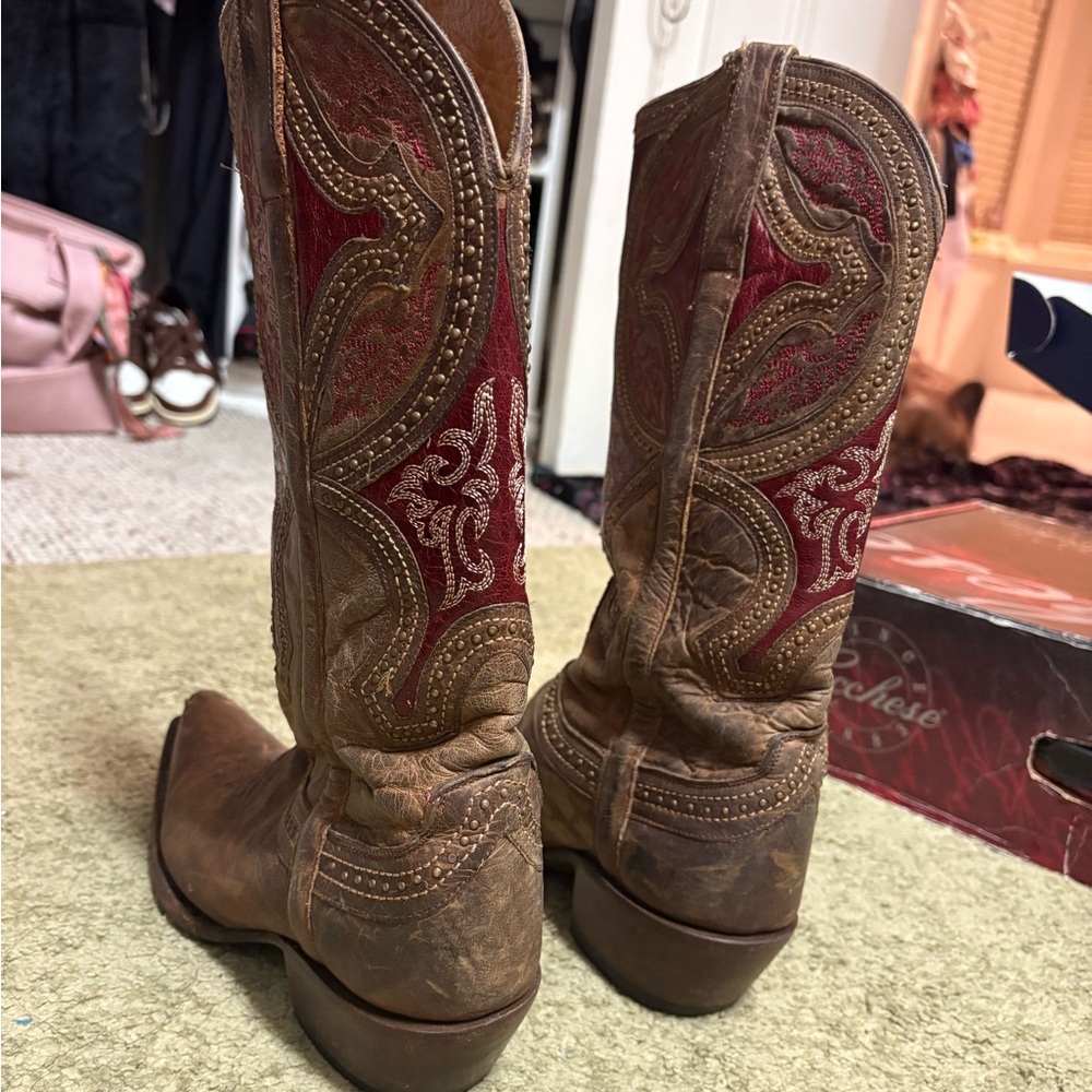 Lucchese Red and Nude Footwear